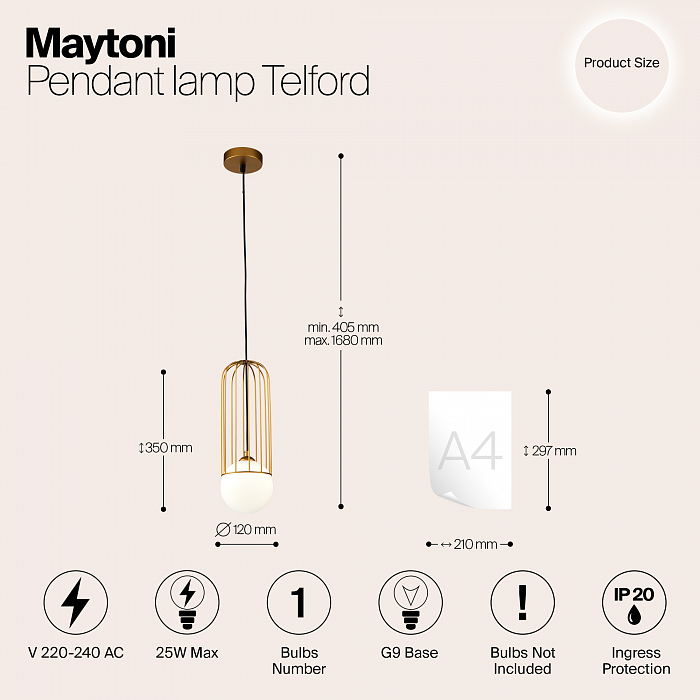 Светильник Maytoni P361PL-01G